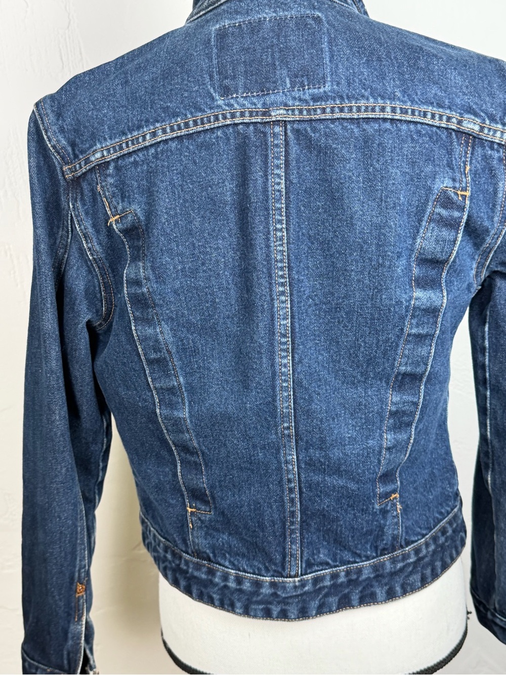 Y2K FITTED Guess Blue Classic Denim Jacket- M - Picture 4 of 15